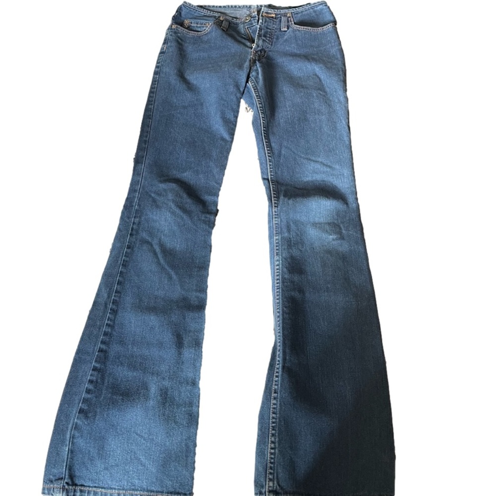 vintage 90’s Silver low rise bootcut blue jeans, size 28